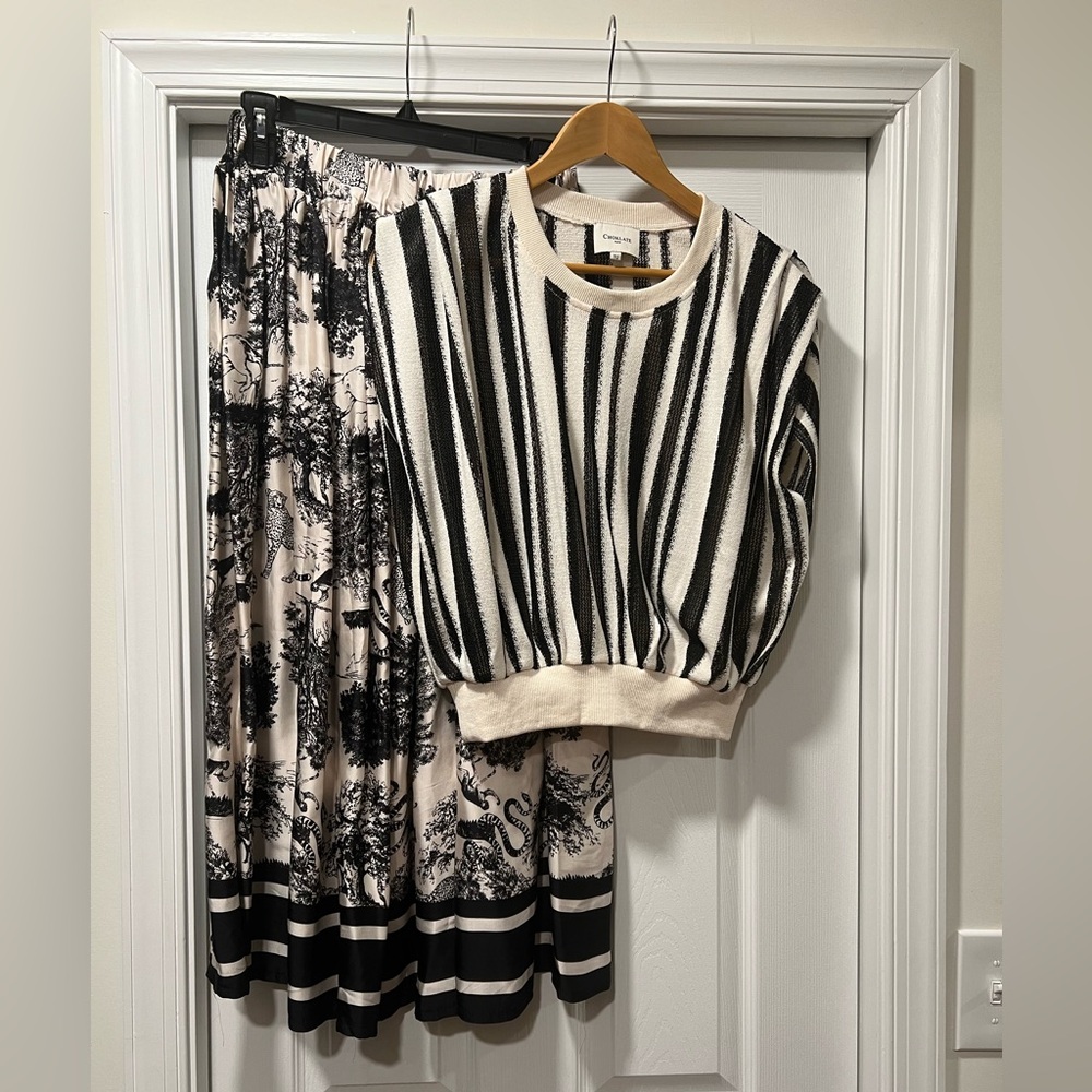 French Skirt & Sweater Set